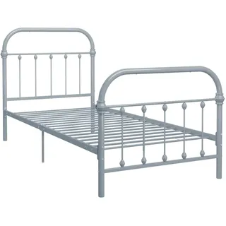 vidaXL Bettgestell 90 x 200 cm Grau