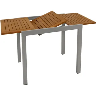 Gartentisch Ausziehtisch Balkontisch Esstisch ausziehbar VAIL 120cm Alu Akazie