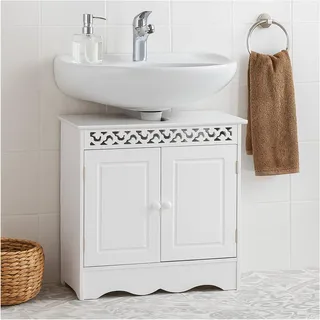 Hti-Living Waschbeckenunterschrank 2 Schubladen 78,85 x 55 x 40 cm Weiß