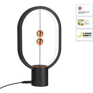 ZMH Tischlampe LED Design Lampe: Heng Balance Lamp Schwarz Morden Tischleuchte Kleine Deko Nachttischlampe Magnetlampe mit USB für Wohnzimmer Beds...