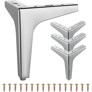 HAUSS SPOLE Möbelfuß Metall-Dreieck-Möbelfüße Möbelbeine, Moderne Sofa-Beine Füße, (Dreieck Höhe 10cm Tischbeine Möbel Füße Fuß, 4-St., Dreieck Belastbar Bis 800 KG Mit Schrauben, 4-St), DIY Ersatz Schrank Sofa Couch Stuhl TV-Schränke Schubladen Nachttisch silberfarben