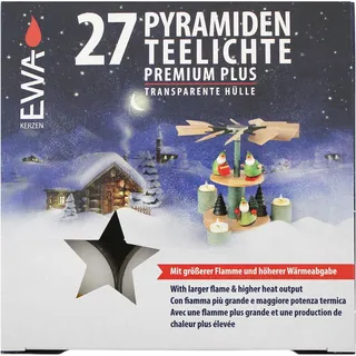 Pyramidenteelichte 27 Stück pro Packung mit transparenter Hülle