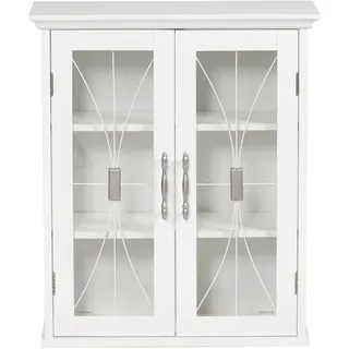 Teamson Home Badezimmerschrank -Holz-Wandschrank weiß mit Glastüren