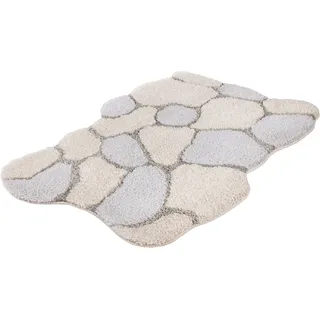 KLEINE WOLKE Badematte Brick Creme/Grau 65 x 115 cm