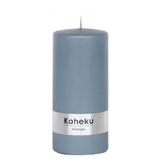 Kaheku Stumpenkerze Powder Cylinderkerze blau 15 cm