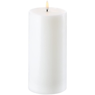 Piffany Copenhagen Uyuni Lighting Pillar LED Kerze 10,1 x 20 cm Echtwachs Weiss - 6 Stunden Timerfunktion - Keine Brandgefahr, Keine Rußbildung und kein Geruch