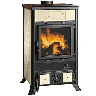 La Nordica-Extraflame Rosella R1 Keramik Beige/Abdeckplatte Naturstein