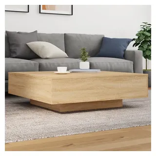vidaXL Couchtisch mit LED-Leuchten Braun Eiche 100 x 55 x 31 cm