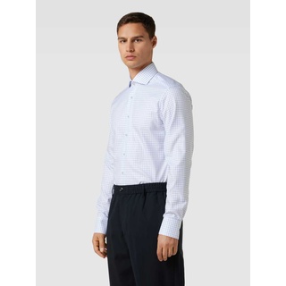 Slim Fit Business-Hemd mit Allover-Muster, Bleu, 44