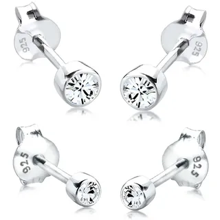 Elli Ohrstecker Set Basic Silber 925 2er Set mit Swarovski-Kristall