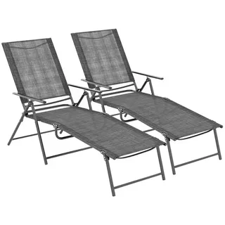 Costway Sonnenliege 64 x 102 x 64 cm Grau