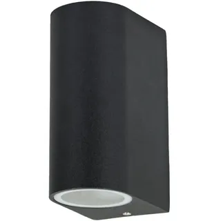 Wand Außenleuchte Terrasse Aluminium Up Down Wandleuchte Aussen schwarz  Aussenleuchten Haustür, Farbwechsel dimmbar mit Fernbedienung, 2x RGB LED 4W 220lm 3000K, BxH 6,5x14,5 cm