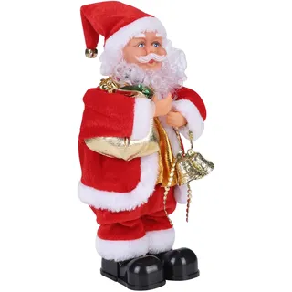 LONTG Weihnachten Dekoration Weihnachtsmann Dekofigur Elektrische Plüsch Puppe Singende Tanzende Weihnachtsfigur Home Indoor Party Tischdeko Weihnachtsdeko Lustiges Zubehör