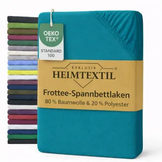 EXKLUSIV HEIMTEXTIL Spannbettlaken Frottee 90 - 100 x 200 cm Petrol