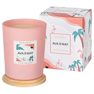 AVA & MAY Duftkerze "Bahamas" in Rosa - 180 g