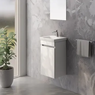 Villeroy & Boch Subway 3.0 Handwaschbecken, evineo ineo5 evo Unterschrank B: 35 cm, mit 1 Tür, mit Griffmulde, B: 37 437037RW+BE0727WM