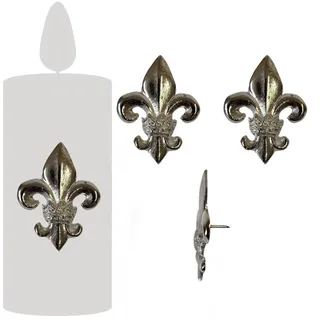 Kerzenpin Set - 4-teilig, für Stumpenkerzen hochwertige Lilien-Form aus Aluminium, dekoratives Geschenk für Weihnachten, Hochzeit, Muttertag