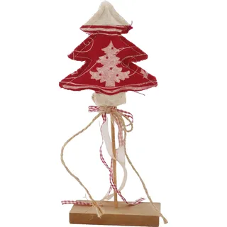 Stoff Tanne auf Holzständer Weihnachtsdeko Deko Holz Schleife Tannenbaum Ständer