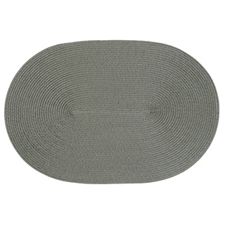 Haus und Deko Platzset Polypro oval ca. 45 x 30 cm Grau Platzdeckchen Tischset geflochtene Bast-Optik