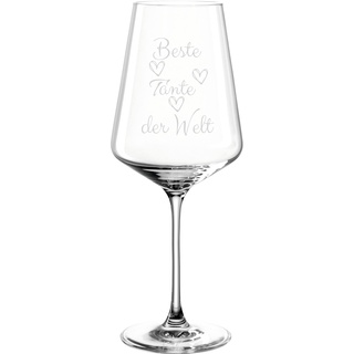 Leonardo Puccini Weinglas 560ml mit Gravur Beste Tante der Welt - Rot- & Weißwein – lustige Geschenkidee für Tante, Geschenk Muttertag, Geburtstagsgeschenk für Tante (Beste Tante)