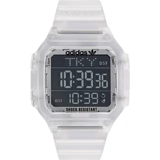 Digitaluhr ADIDAS ORIGINALS "DIGITAL ONE GMT, AOST220492I" Armbanduhren farblos (transparent) Herren Quarzuhren Armbanduhr, Quarzuhr, Herrenuhr