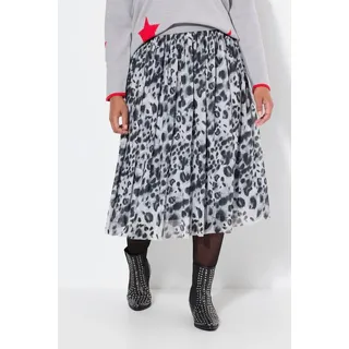 Angel of Style Plisseerock Meshrock gerade Animal-Muster Elastikbund grau|grün 54