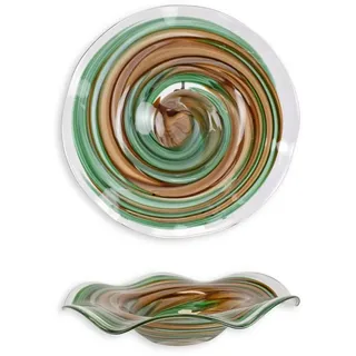 Aubaho Dekoobjekt Eine Obstschale aus Glas Replikat Retro Design Dekoration