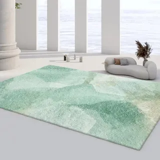 OUZUIU Moderner Teppich in Mintgrün,Teppich mit abstraktem Design,Moderner Schlafzimmerteppich,Rutschfester Teppich,Waschbarer Wohnzimmerteppich 160x230cm(5.25x7.54ft) Teppich