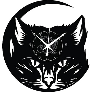 Instant Karma Clocks ➤ Katze ➤ Wanduhr aus Vinyl Katzenmotiv und Tiermotiven Haustiere Katzen