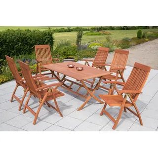 Merxx Comodoro Set 7-tlg. Tisch 160 x 90 cm braun klappbar