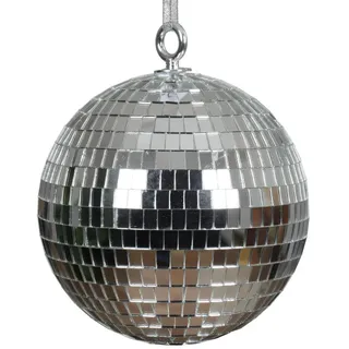 Christmas Decorations Kaemingk Weihnachtskugel Kunststoff 15cm - Christbaumkugel in Discokugel Optik Weihnachtsbaumkugeln Christbaumschmuck Weihnachtsbaumschmuck bruchfest Silber