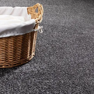Steffensmeier Teppichboden Cambridge | Meterware Auslegware Wohnzimmer Schlafzimmer Kinderzimmer | anthrazit | 400x600 cm - Grau