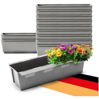 BigDean Blumenkasten 13 x 37 x 9,5 cm Grau