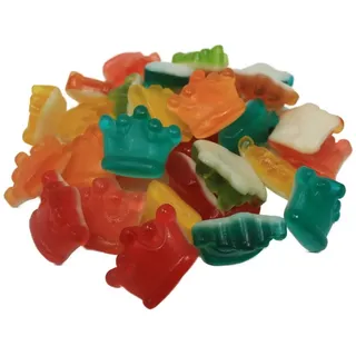 fruchtgummi-außergewöhnlich Fruchtgummi Krone mit Fruchtgeschmack und Schaumzuckerboden 175g