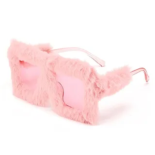 arrderly 1 Piece Oversized Plüsch-Sonnenbrille,Modische Personalisierte Sonnenbrille, Plüschrand Katzenauge Sonnenbrille,Partybrillen für Fasching Foto Requisiten Geburtstagsfeier