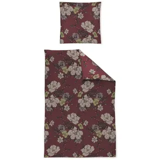 Irisette Bettwäsche Irisette Eos Mako-Satin Bettwäsche 135x200 Blumen Rosen Blüten weinrot, Mako-Satin, 2 teilig rot