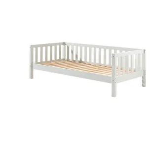 58 aufm Kessel Bettgestell Kojenbett Karena 211x98x68 Einzelbett Hochbett Massivholz Weiß (inkl. Versand, Lieferung bis Verwendungsstelle), Liegefläche 90x200, Massivholzbett, Gästebett, Seniorenbett weiß