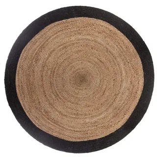 Atmosphera Créateur d'intérieur Teppich Teppich aus Jute, zweifarbig, Ø120 cm, beige-schwarz - Atmosphera, rund