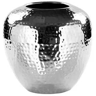 Fink Dekovase LOSONE Vase - H.20cm x D.20cm - Eisen/vernickelt - silberfarben (1x Vase, 1 St., Amphore - Grfäß), Elegante Dekovase - Blumenvase & Ziervase für stilvolle Akzente silberfarben