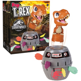 Tomy Pop Up Trex Classic Action Spiel, Familie & Vorschulkinder Jurassic World Spiele, für Kinder 4, 5, 6, 7, 8 Jahre alt Jungen & Mädchen & Erwachsene