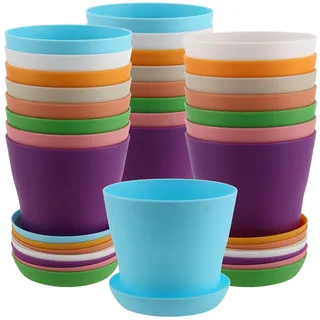 faaing 10 Stück Kleiner Blumentopf 10cm Pflanztöpfe Kunststoff Bunte Kleine Töpfe Pf...