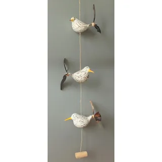 Windspiel Möwe maritim Mobile Holz Tier Vogel Gartendeko
