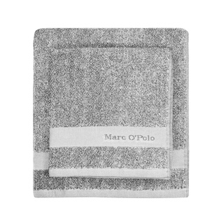 Marc O'Polo Melange Gästehandtuch, Frottee, Baumwolle, gewebt (550 gr/m2), Grey/White, 30 cm x 50 cm