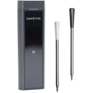 SANTOS Bluetooth Grillthermometer PRO – Kabellos & App-gesteuert – 2 Fühler – 100 m Reichweite – Bis 300 °C – Magnetisch – iOS/Android-kompatibel