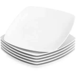 Julia kleine Teller für 6 Personen, Ø 23,4 cm Speiseteller aus Porzellan, Frü...