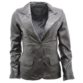 Infinity Leather Damen Beiläufigl Braun Leder Blazer Jacke 20 - 3XL