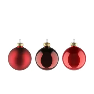 Kaemingk Weihnachtskugeln 20er-Set ¦ rot ¦ Glas,Aluminium Ø: 6