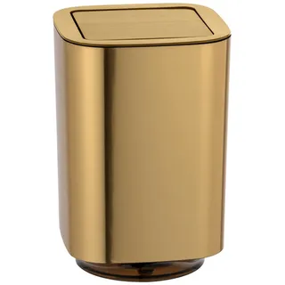WENKO Schwingdeckeleimer »Auron«, 5,5 l, Höhe: 25,5 cm, gold - goldfarben