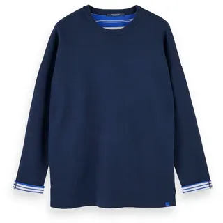 Scotch & Soda Fleecepullover Scotch & Soda Herren Sweatshirt Reversible Pull 156831 orange M (48)