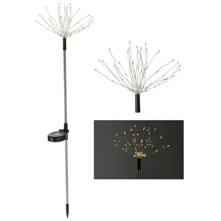 Spetebo Solarleuchte Kunststoff 80 cm 75 LED inkl. Dämmerungssensor schwarz